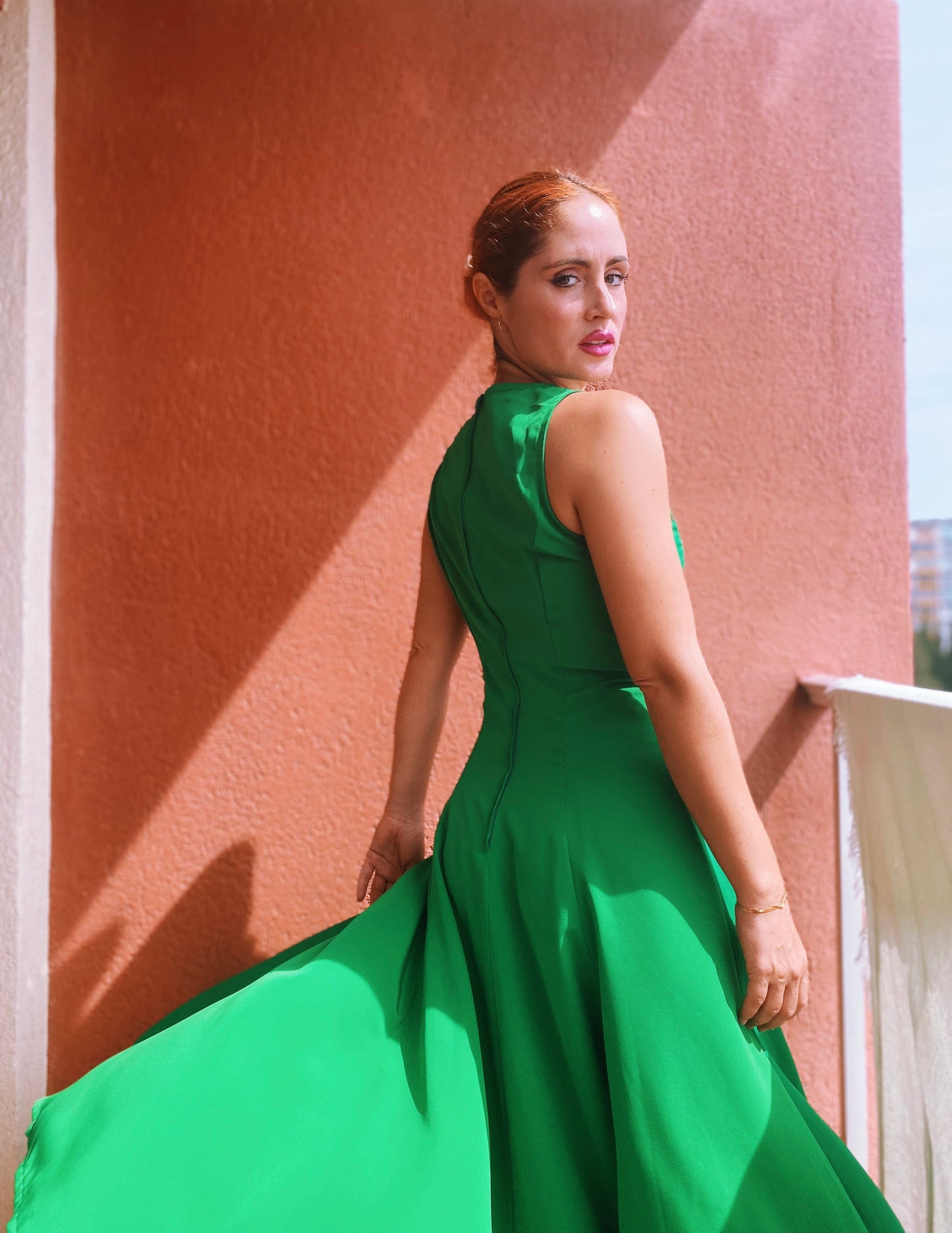 Vestido vintage verde