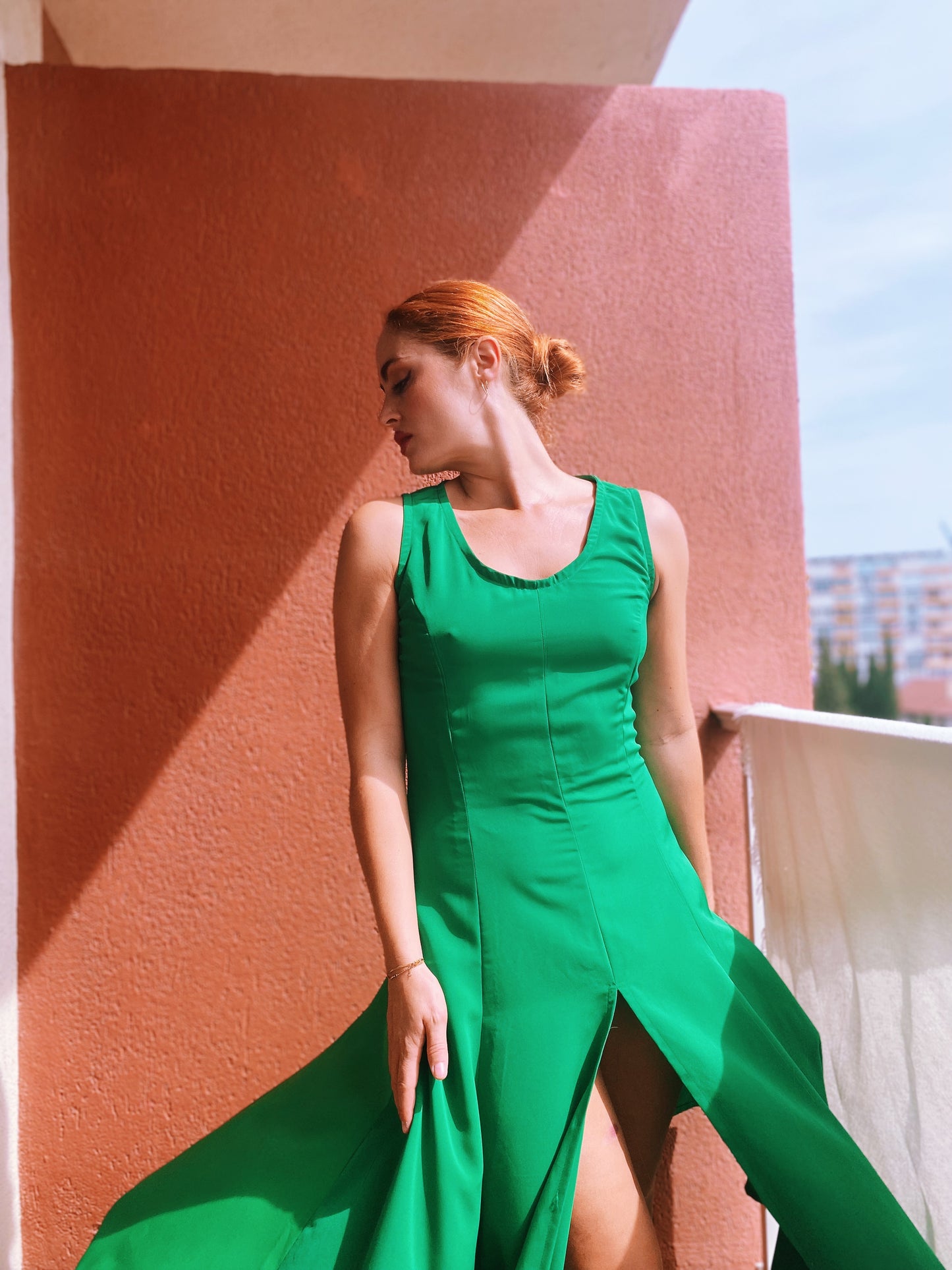 Vestido vintage verde