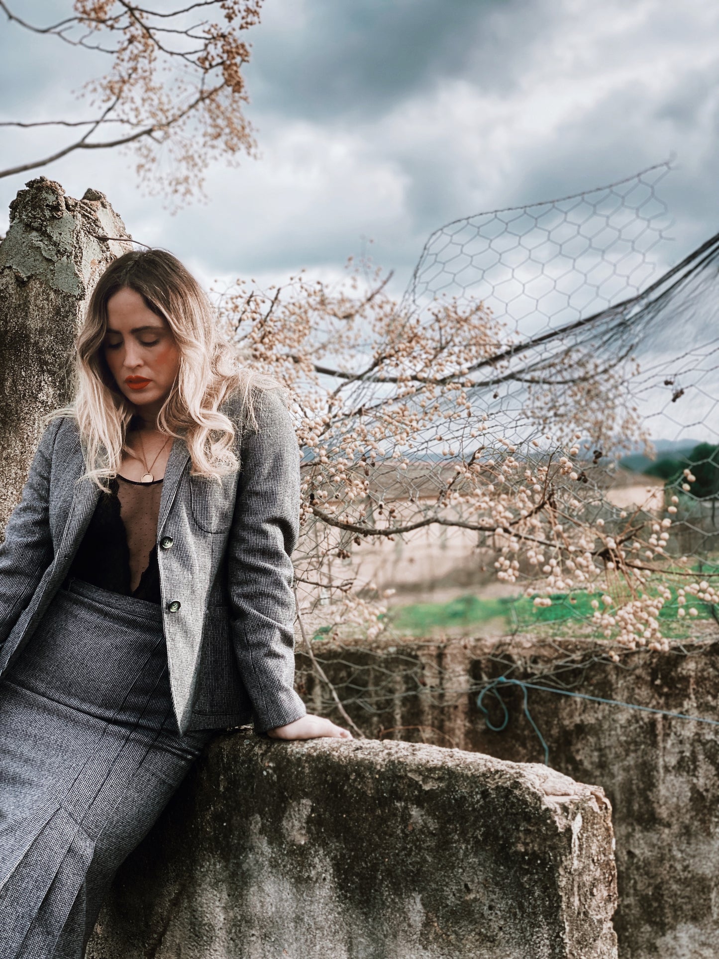 Conjunto vintage blazer y falda El Corte Inglés