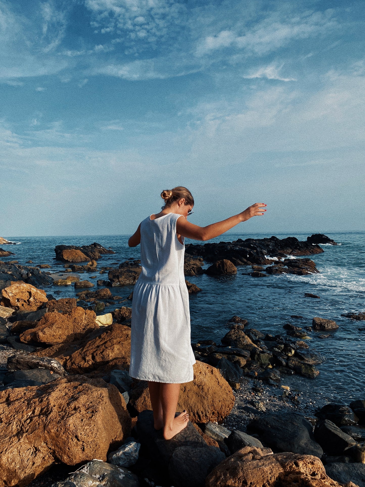 Vestido vintage midi blanco