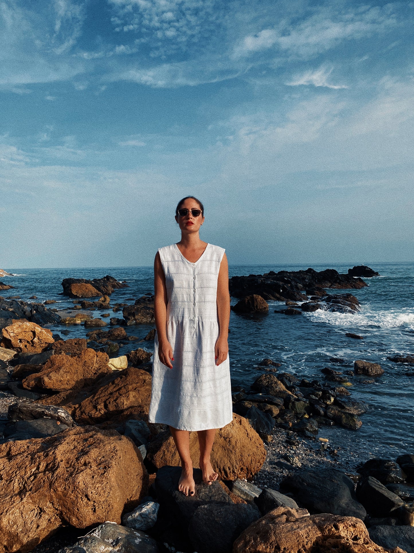 Vestido vintage midi blanco